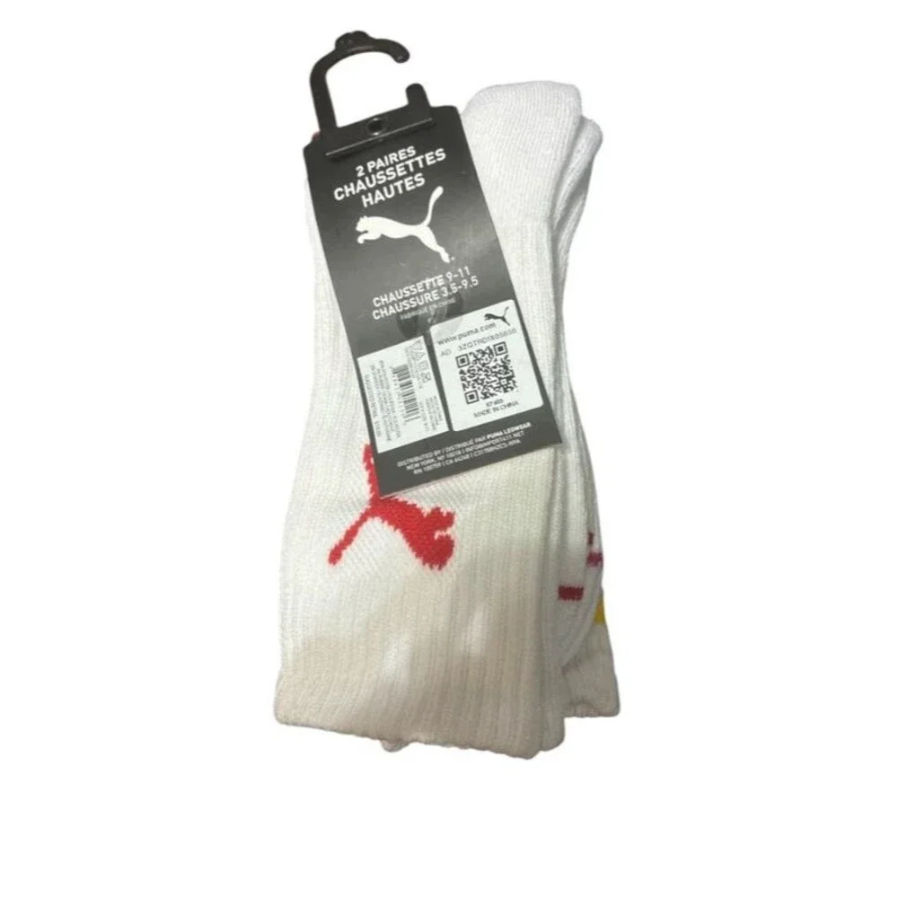Puma 2 pk crew socks size 9-11